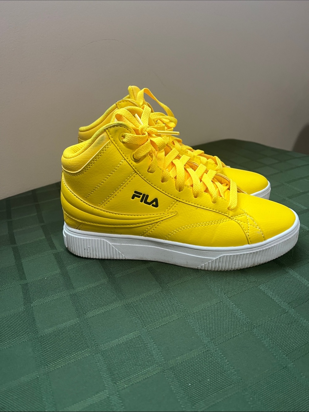 FILA Yellow High-Top Sneakers with White Sole